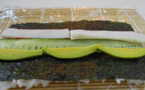 ingredients for sushi, California Roll